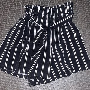 High waisted striped shorts